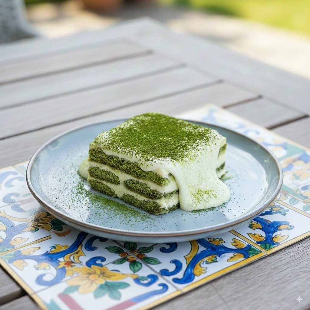 Matcha Tiramisu Slice